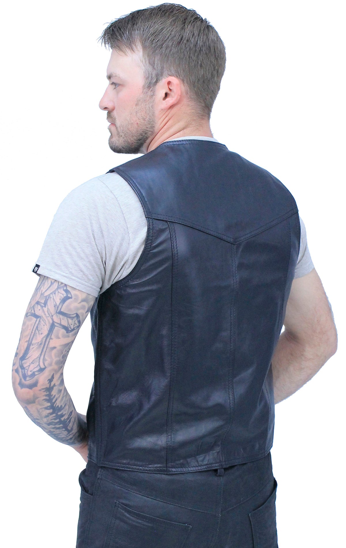 Men's Western Ultra Soft Lambskin Leather Vest #VML01