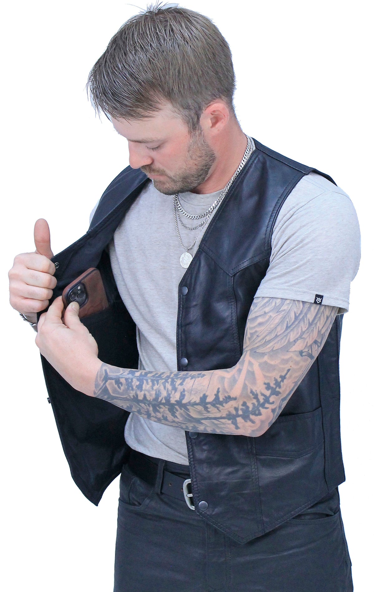 Men's Western Ultra Soft Lambskin Leather Vest #VML01