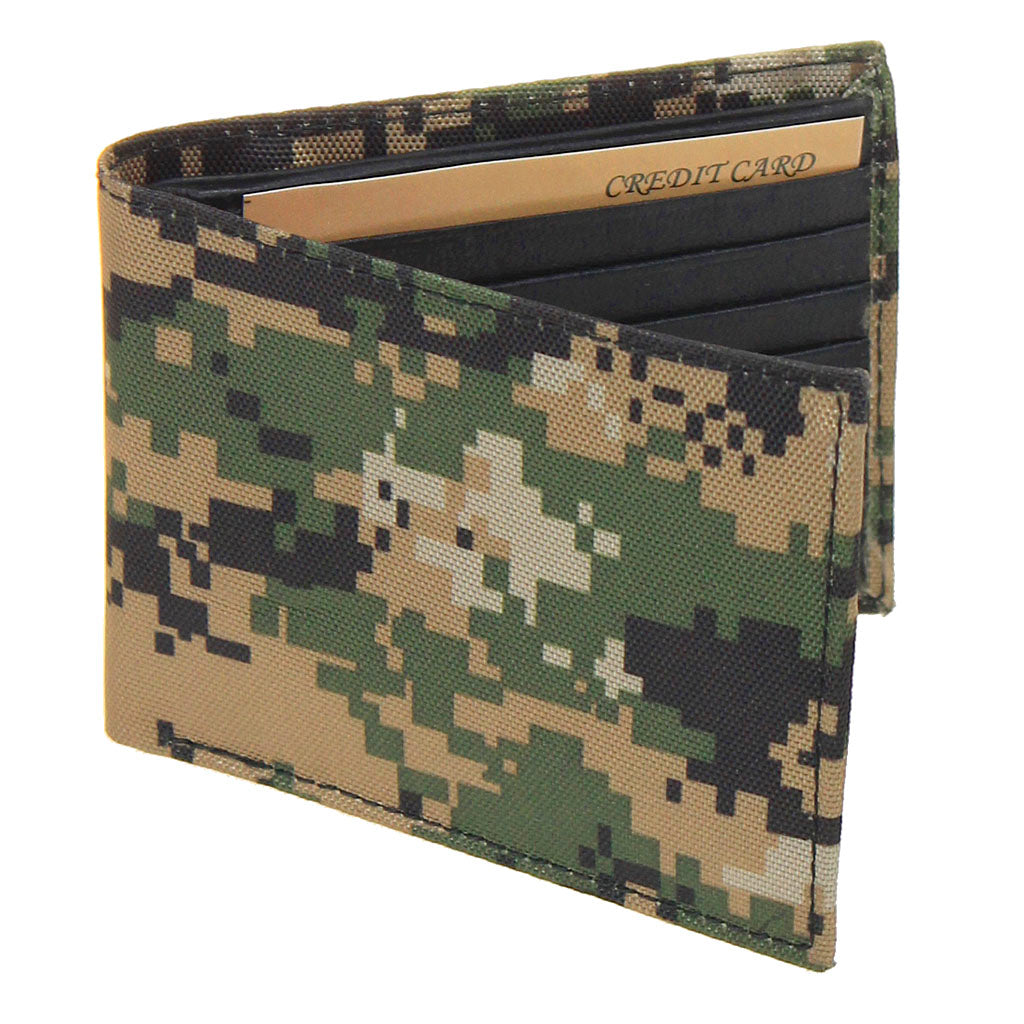 Slim Desert Storm Camo Canvas and Leather Bifold Wallet - SPECIAL #WB112CAMO2