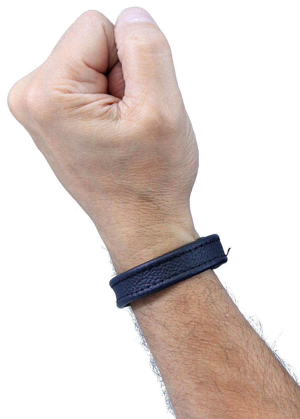 Narrow Black Leather Wristband #WB2558K