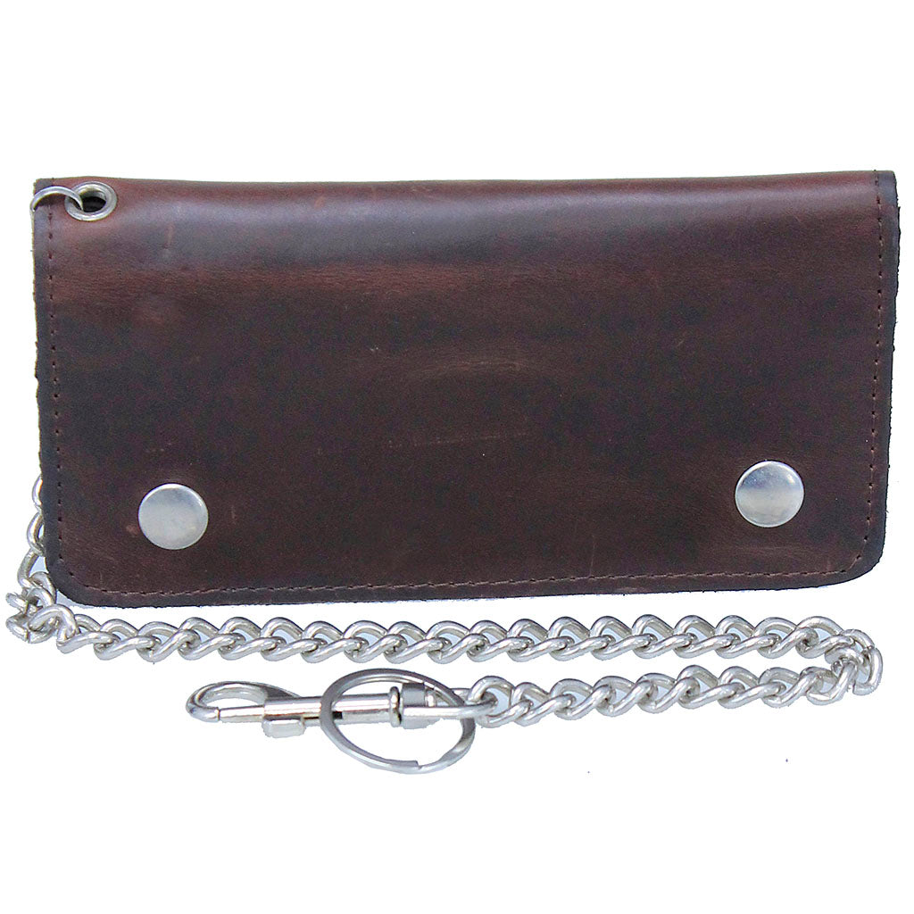 Large Oil Tanned Brown Multi-Compartment Chain Wallet #WC57671N
