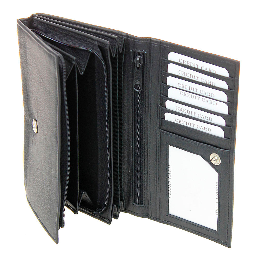 Black Soft Leather Clutch Wallet #WL3100K