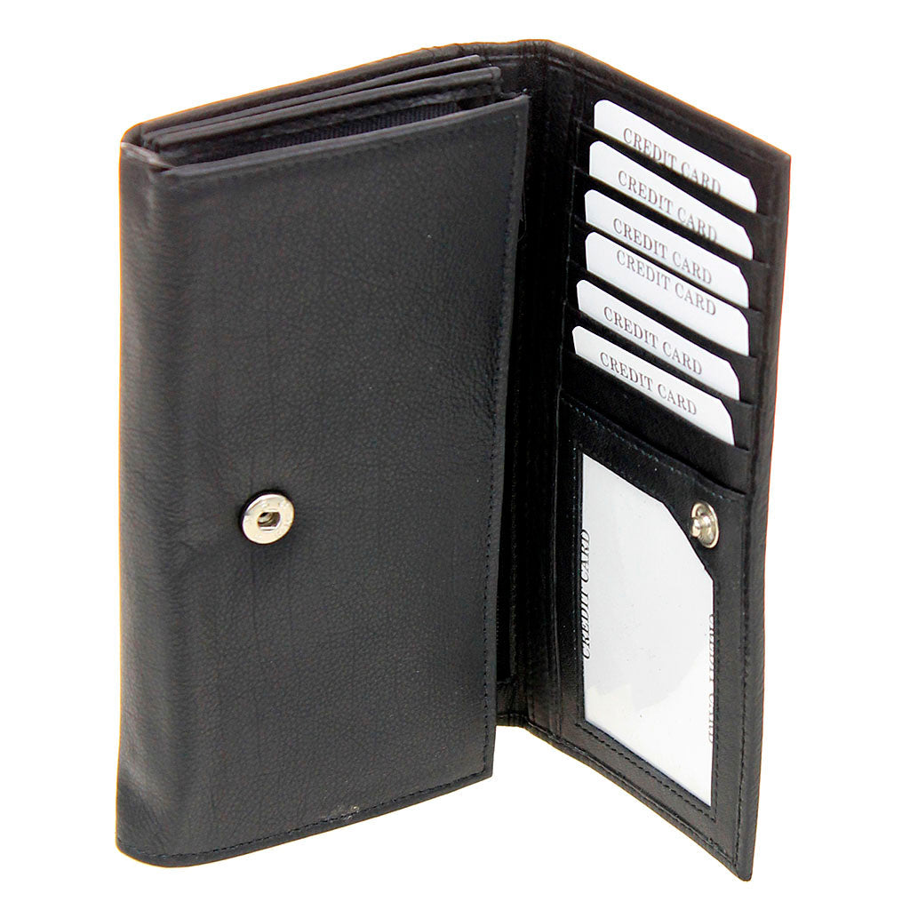 Black Soft Leather Clutch Wallet #WL3100K