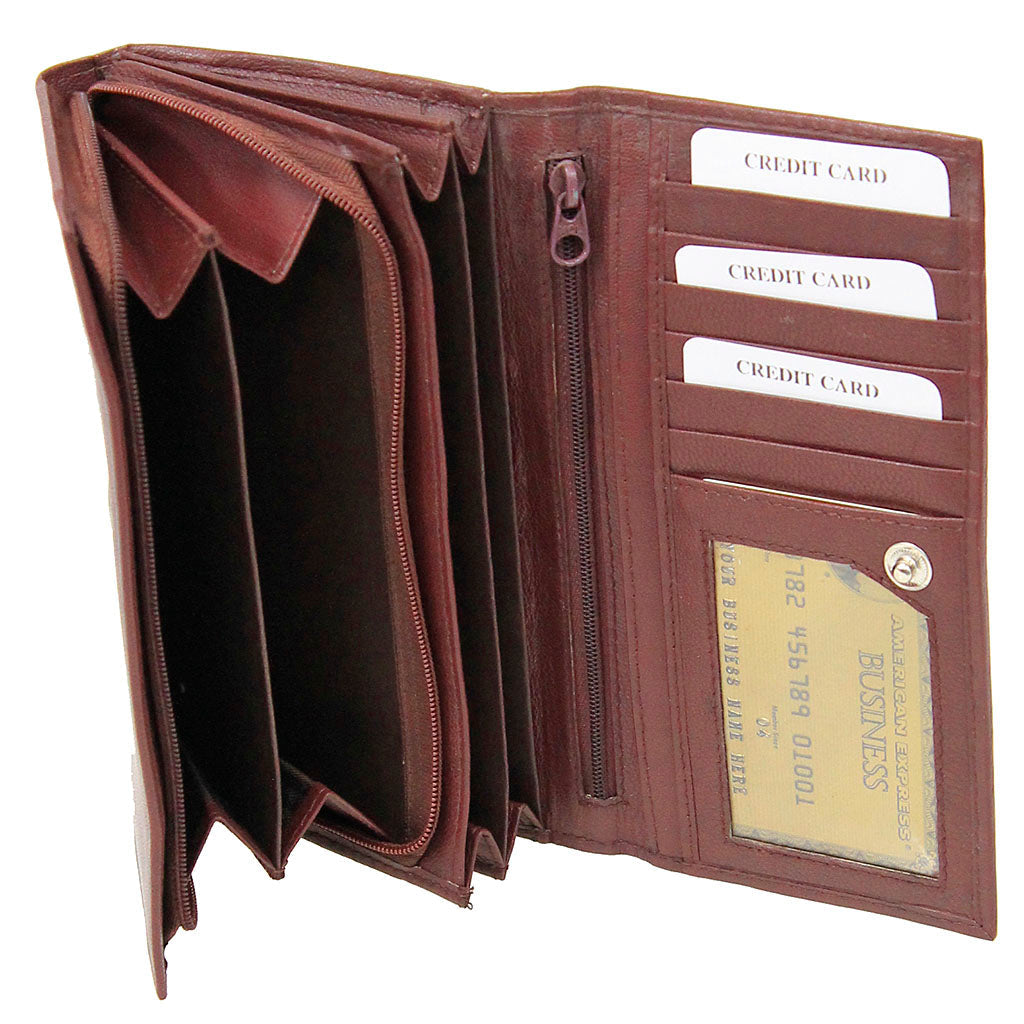 Burgundy Soft Leather Clutch Wallet #WL3105R