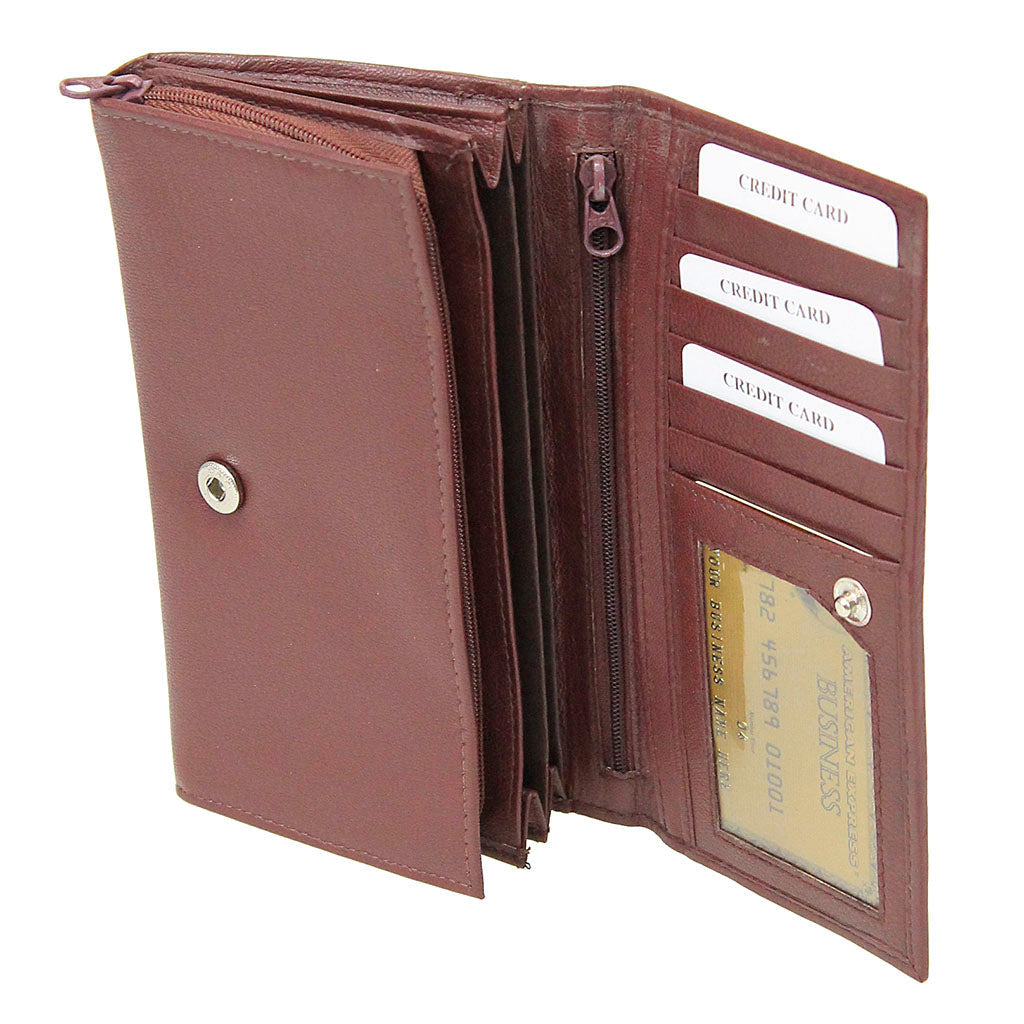 Burgundy Soft Leather Clutch Wallet #WL3105R