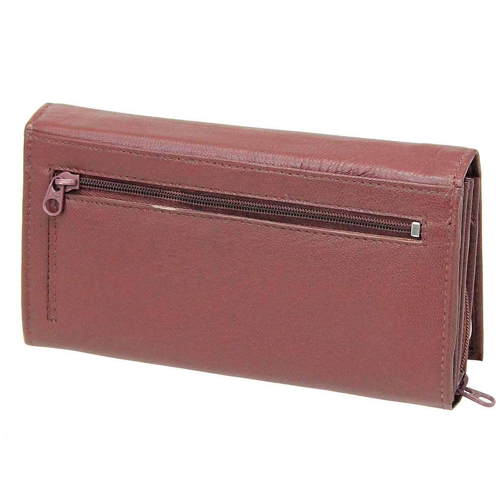 Burgundy Soft Leather Clutch Wallet #WL3105R