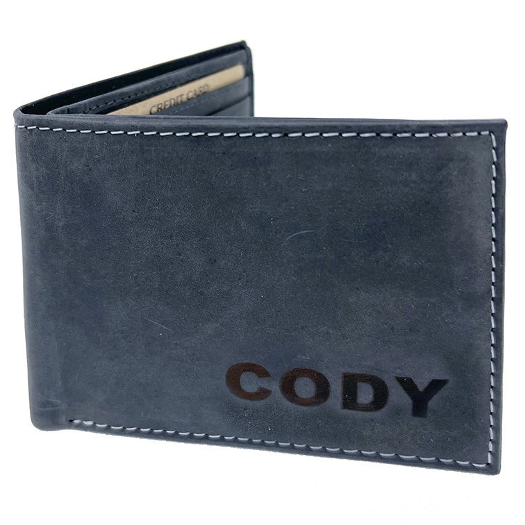 Vintage Black Bifold RFID Wallet #WM13010KID