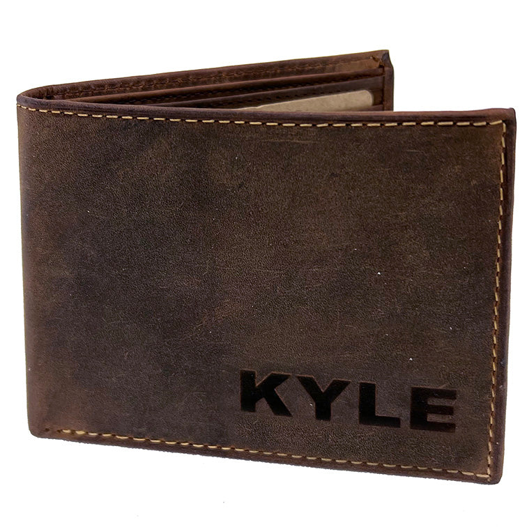 Vintage Brown Flip Up Bifold RFID Wallet #WM13041NID