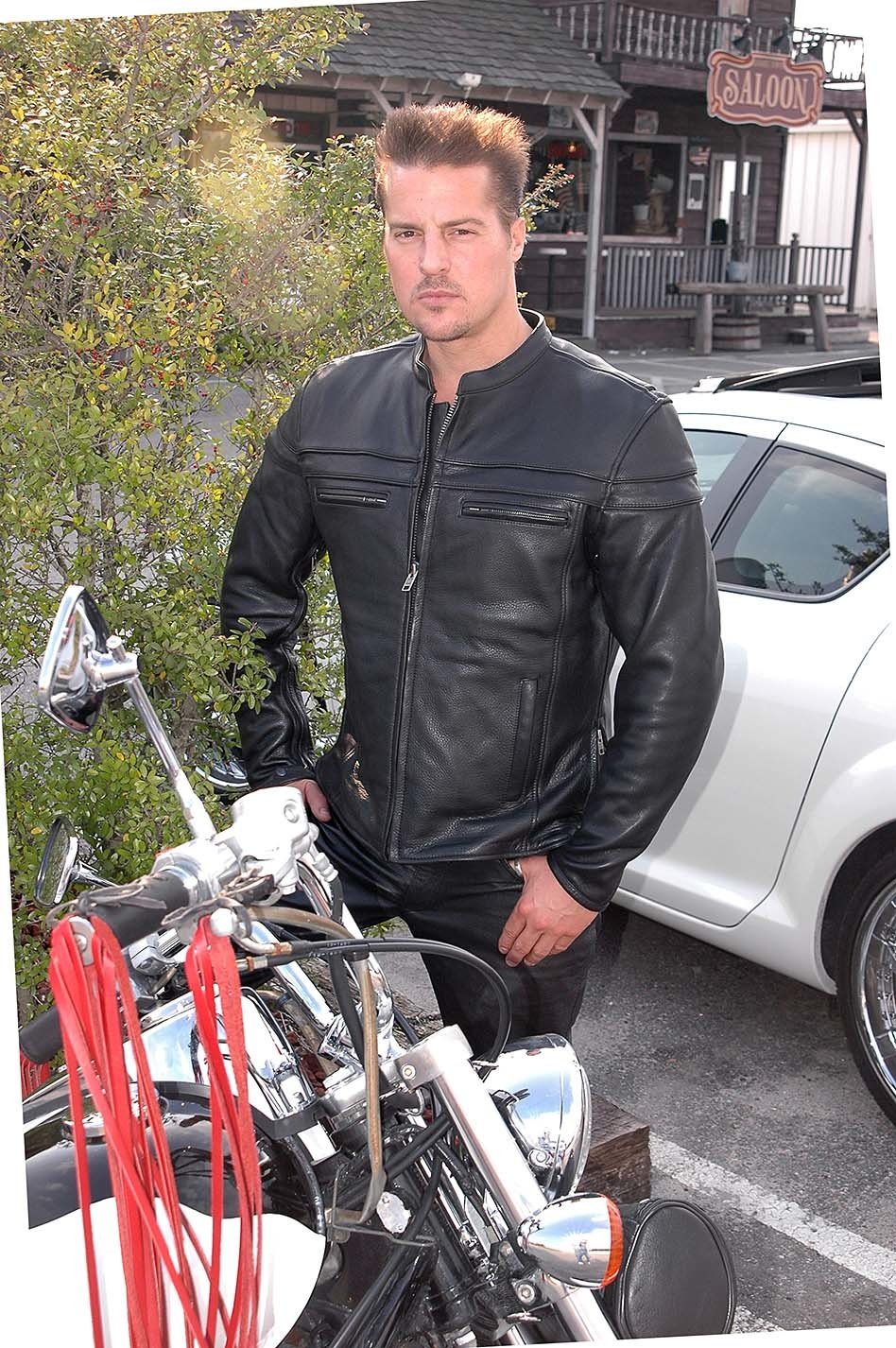 Vented Ultra Premium Leather Motorcycle Jacket - Scooter #M262NZ (S-L)