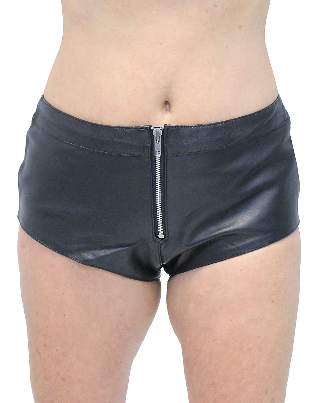 Zip Front Leather Skimpy Hot Pants #SH31080ZK (S-L)
