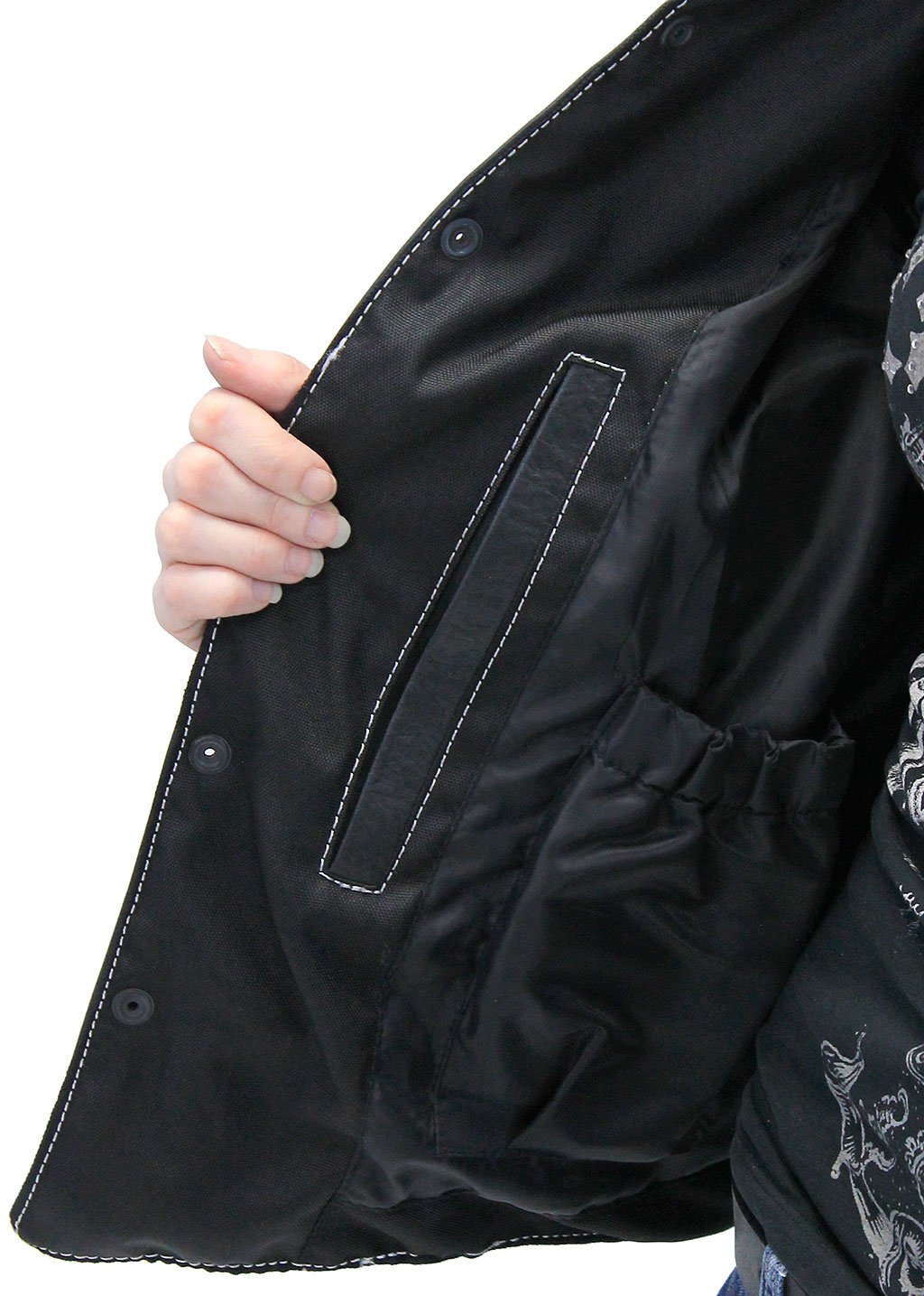 Women's Lightweight Premium Leather Shirt Jacket w/White Stitching #LS431GWK (S-M)