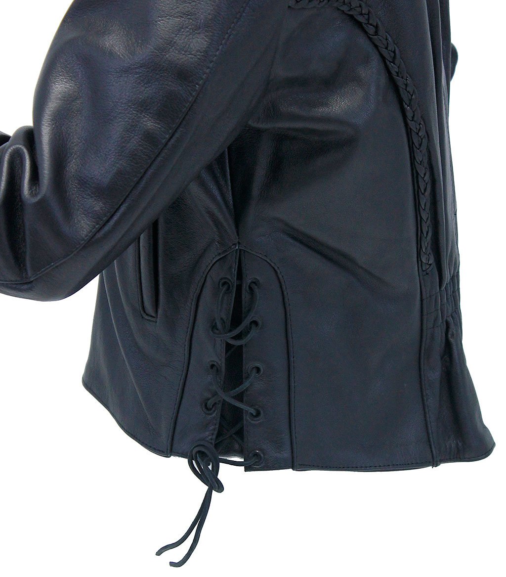 Genuine Leather Motorcycle Jacket for Women #L472ZL (XS-3X)