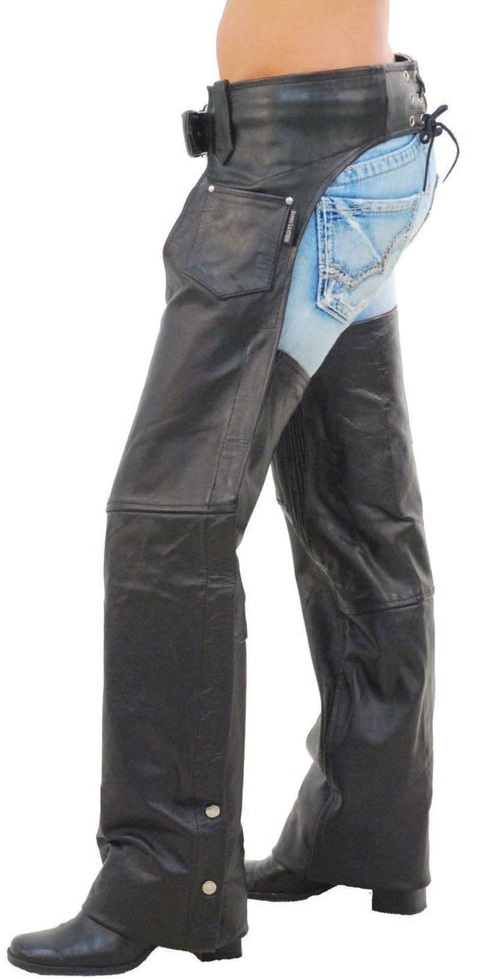 Comfort Stretch Thigh Premium Buffalo Leather Chaps #C9901 (XS-S,2X-5X)