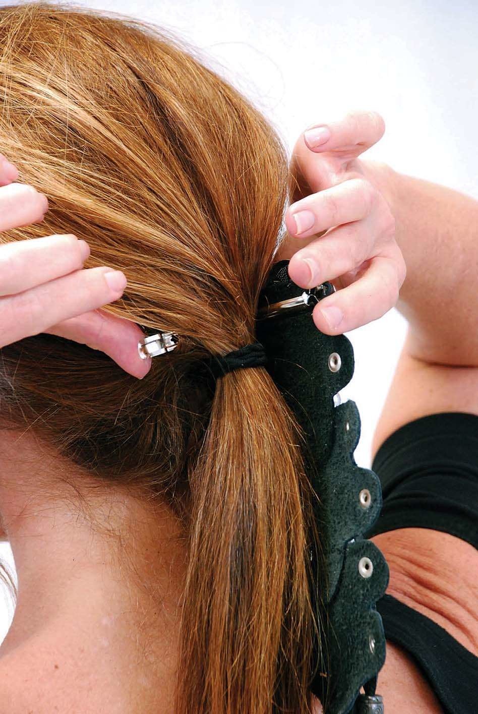 8" Long Silver Beaded Leather Hair Tube #AHW654FBS