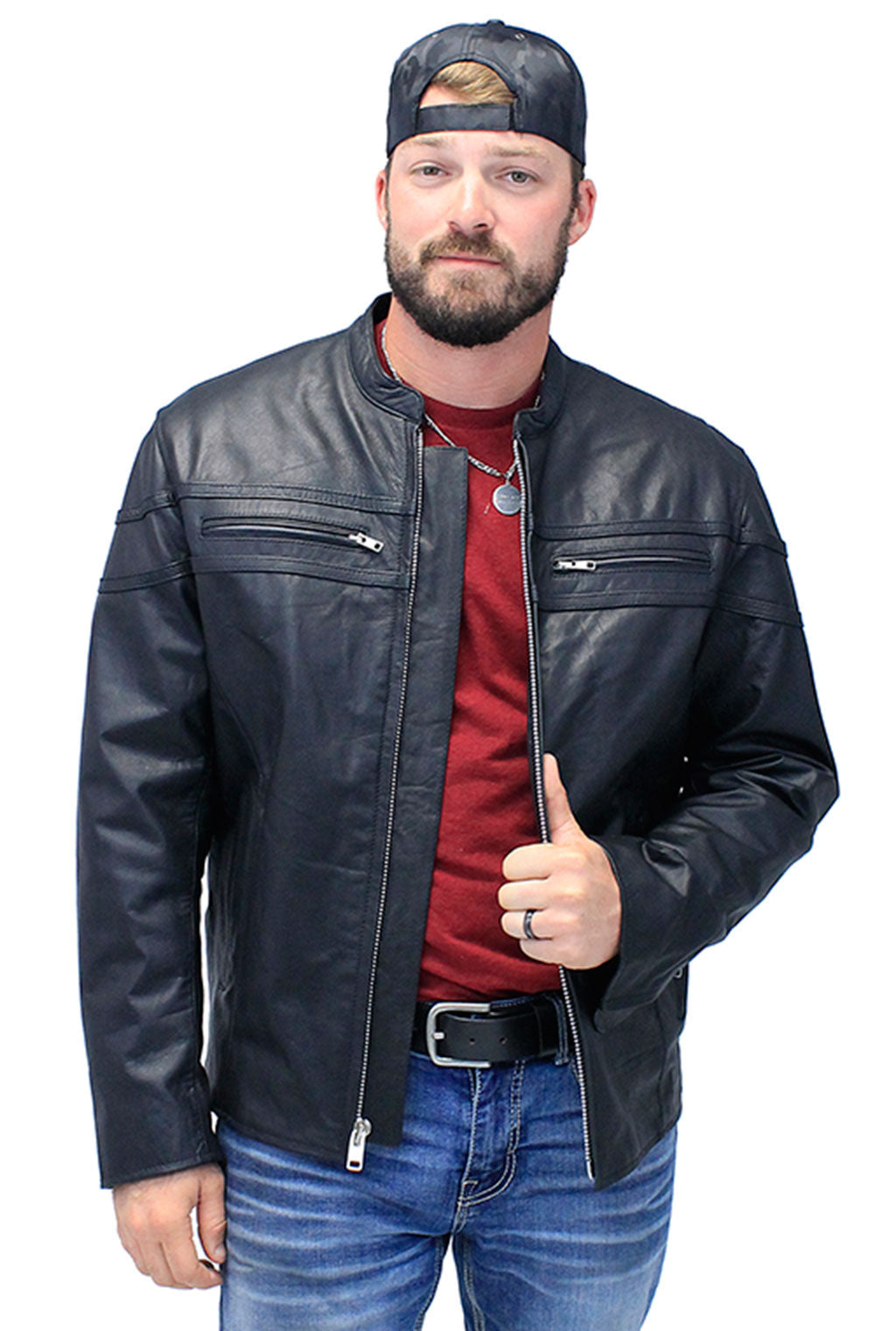Men's Vented Side Zip Scooter Jacket #M2692GZK ()