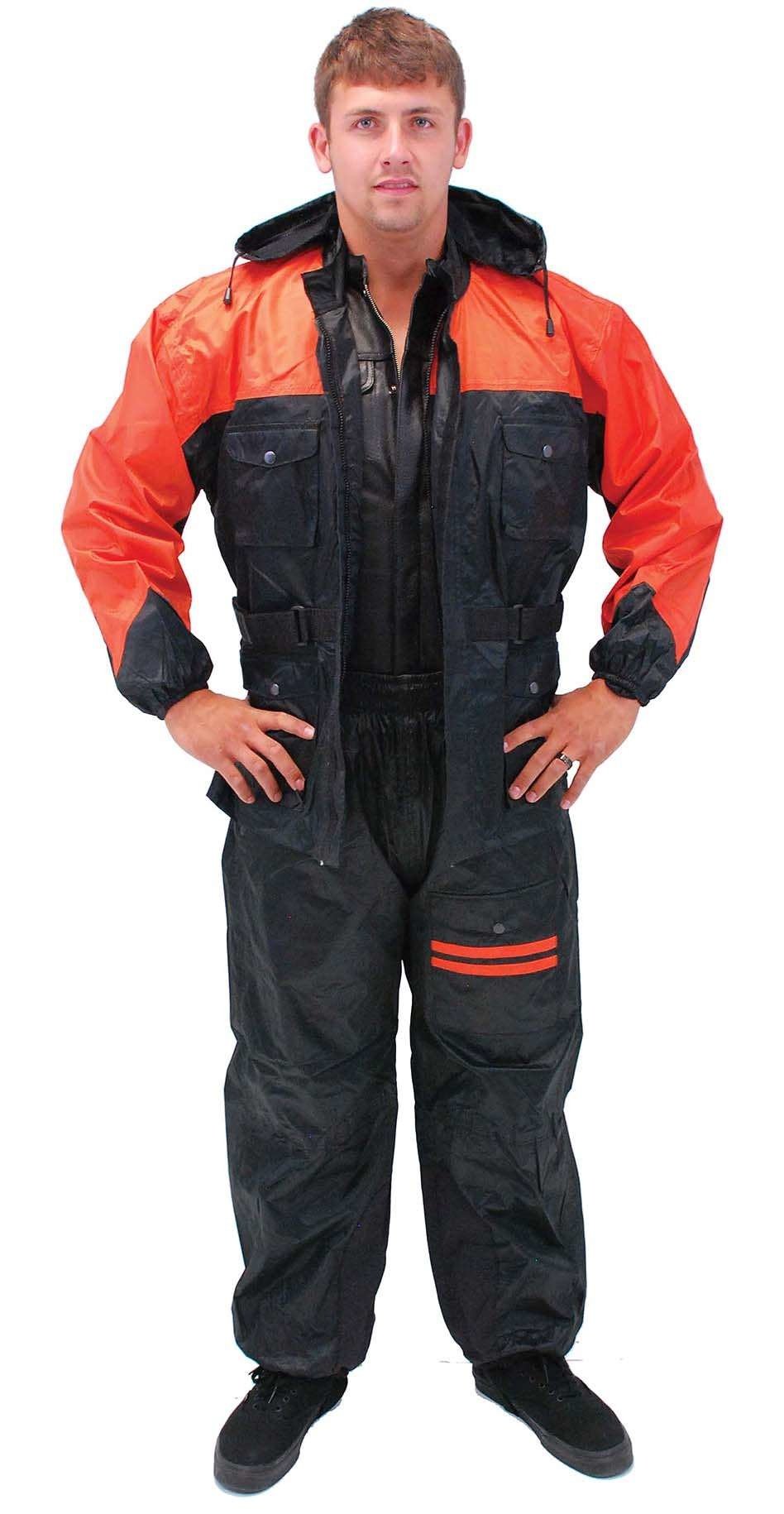 Unisex Two Piece Orange & Black Rain suit #RS302O