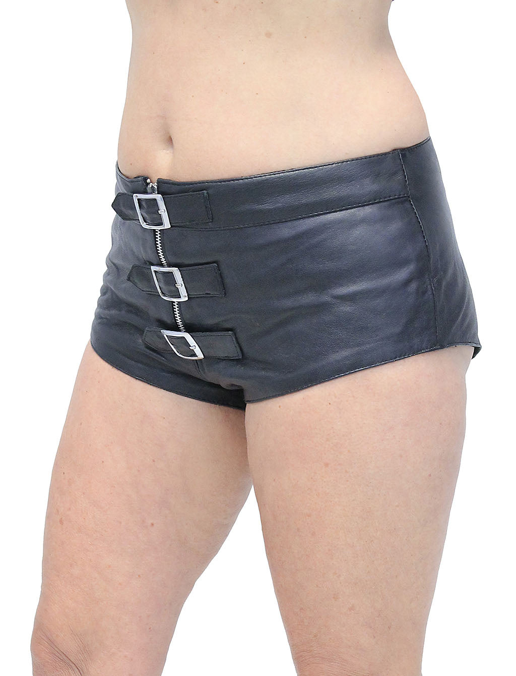 Buckle Front Leather Skimpy Hot Pants #SH31090BUK (S-XL)