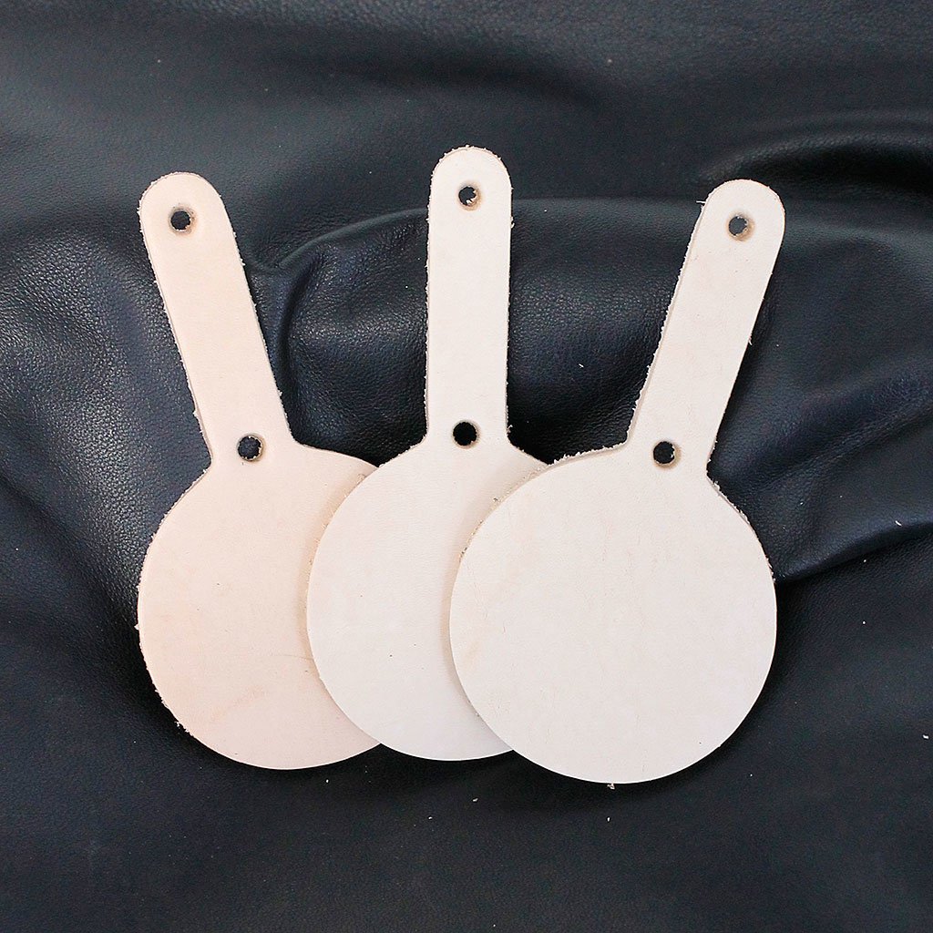Set of 6 Round Shaped 8 oz Leather Key Fob Blanks #ZKF2207CIR