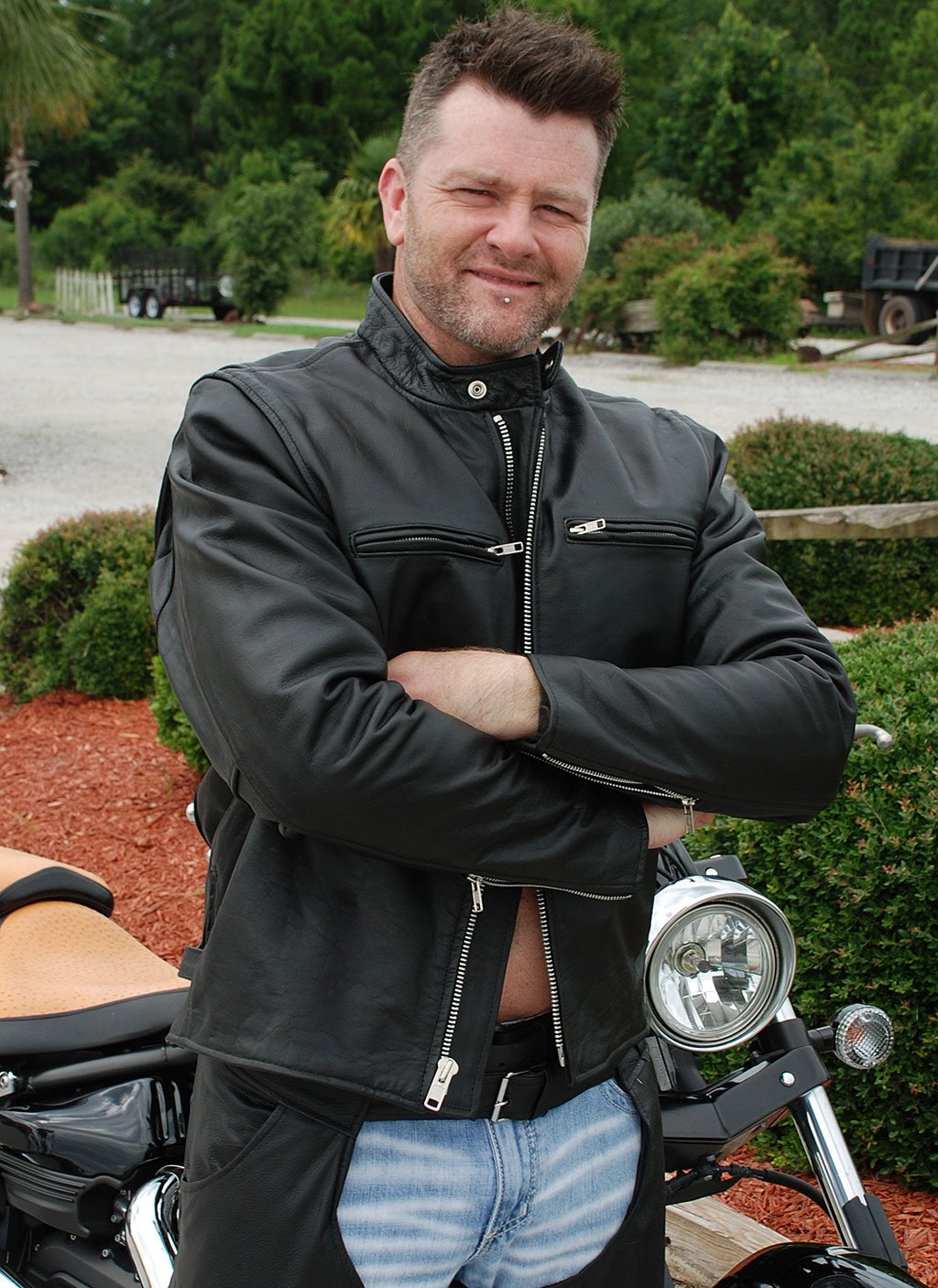 Rebel Rider Cafe Racer Leather Motorcycle Jacket #M11025 (48-54)