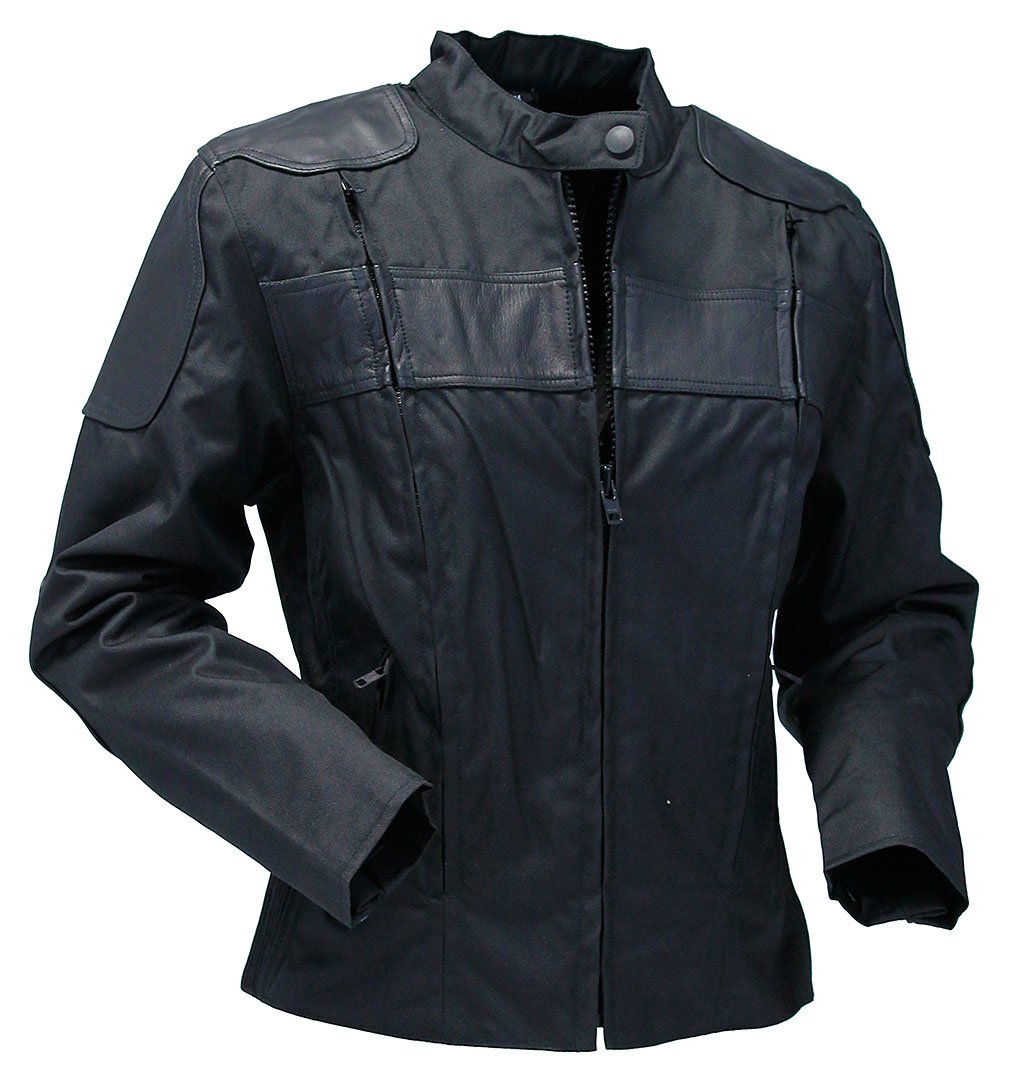 Leather and Textile Vented Women's Biker Jacket #LC2179VZK (XS,S,3X)