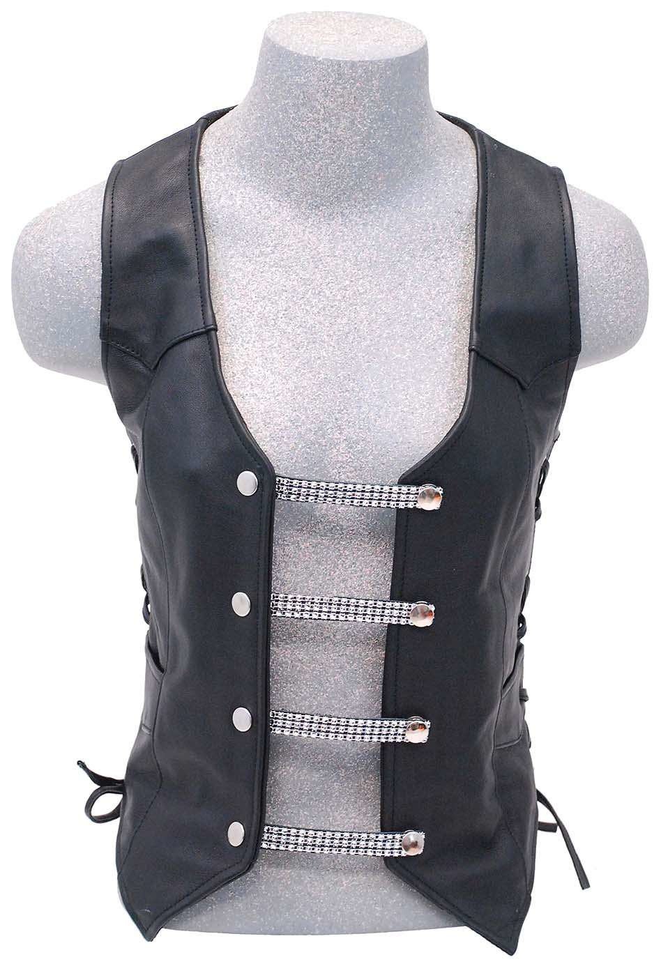 Jamin Leather and Shimmering Chrome 4" Vest Extenders 4pc Set #VC14101LCK