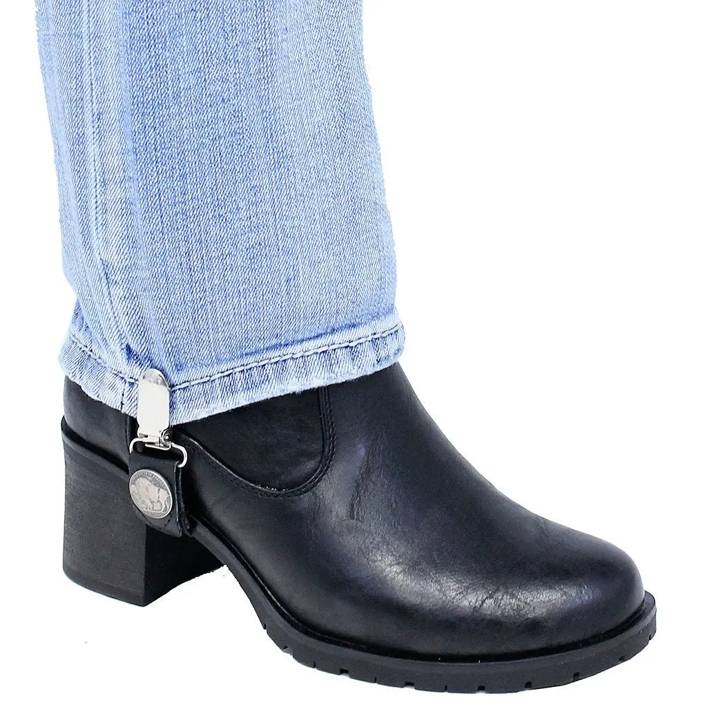 Leather Pants Stirrups w/Buffalo Nickels #APB100BUF