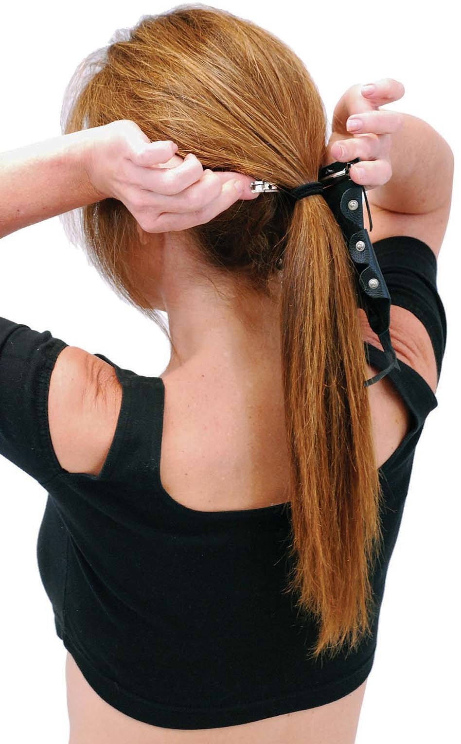 5.5 Inch Black Leather Hair Tube #AHW0091K