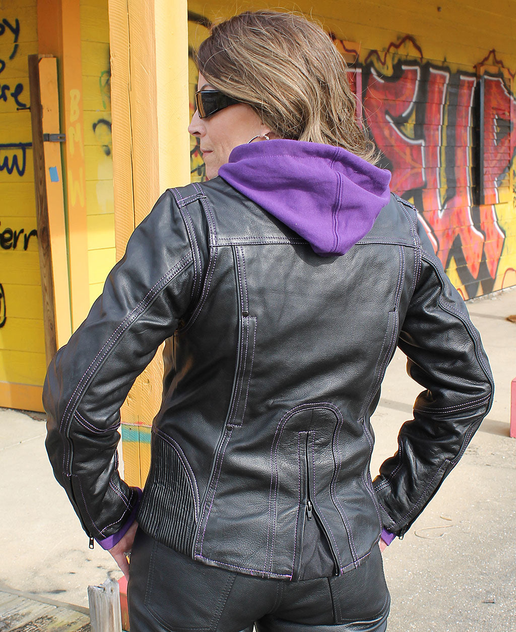 Ultra Premium Purple Stitch Jacket w/Removable Hoodie #L695317HVP (S-M)