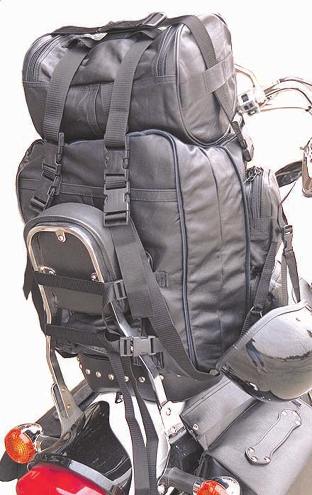 Extra Large Leather Motorcycle Sissy Bar Bag Backpack Travel Pack #SBX306K