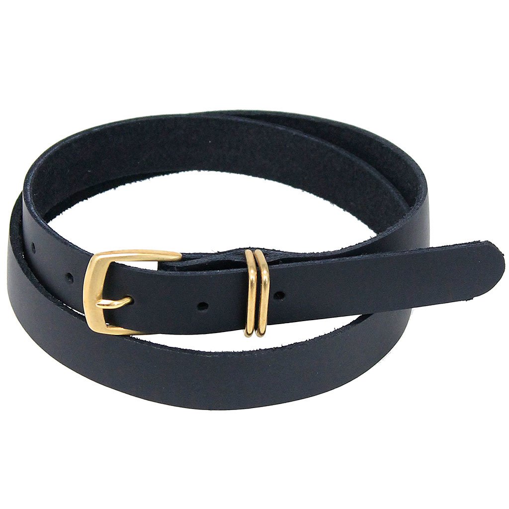 Black Narrow 1" Wide Leather Belt in Comfortable Cowhide #BT15000K (28-42)