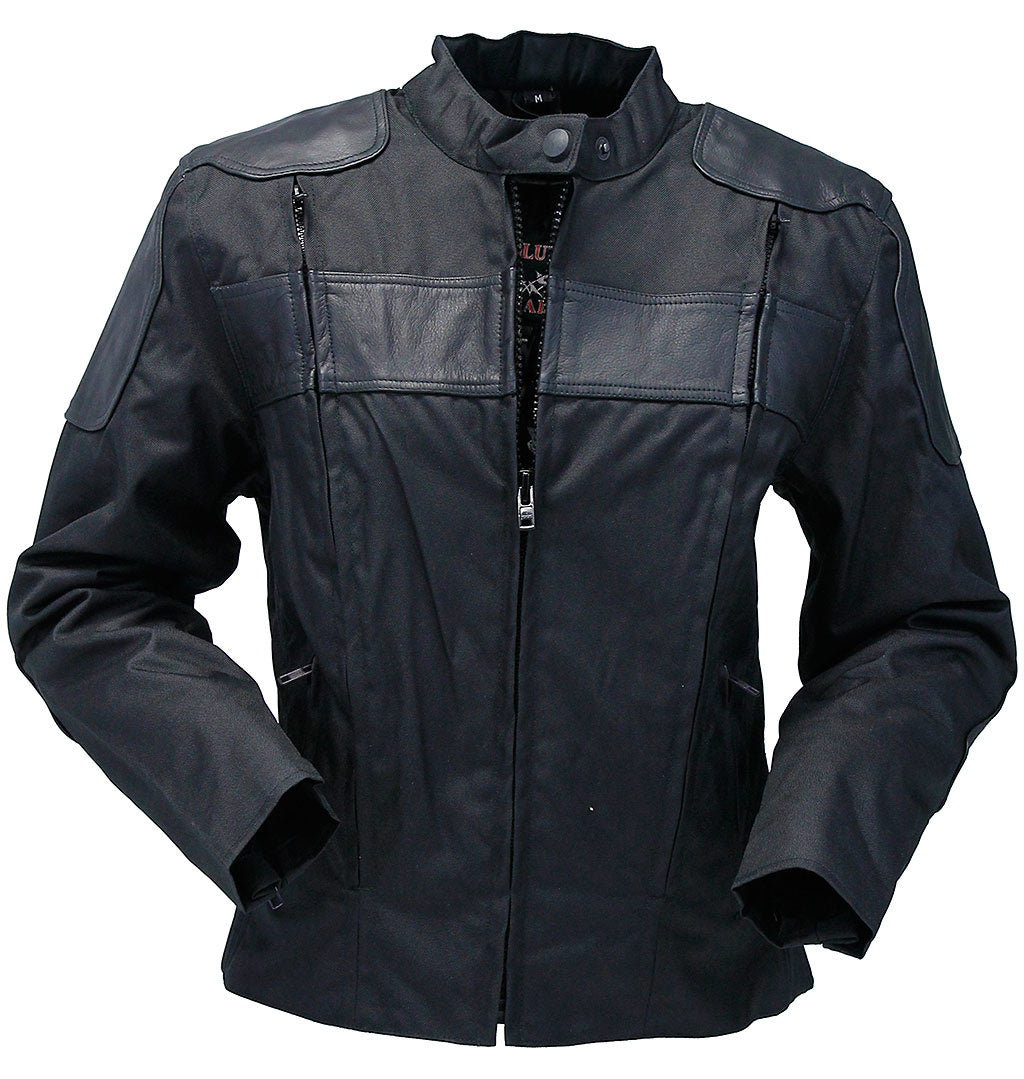 Leather and Textile Vented Women's Biker Jacket #LC2179VZK (XS,S,3X)
