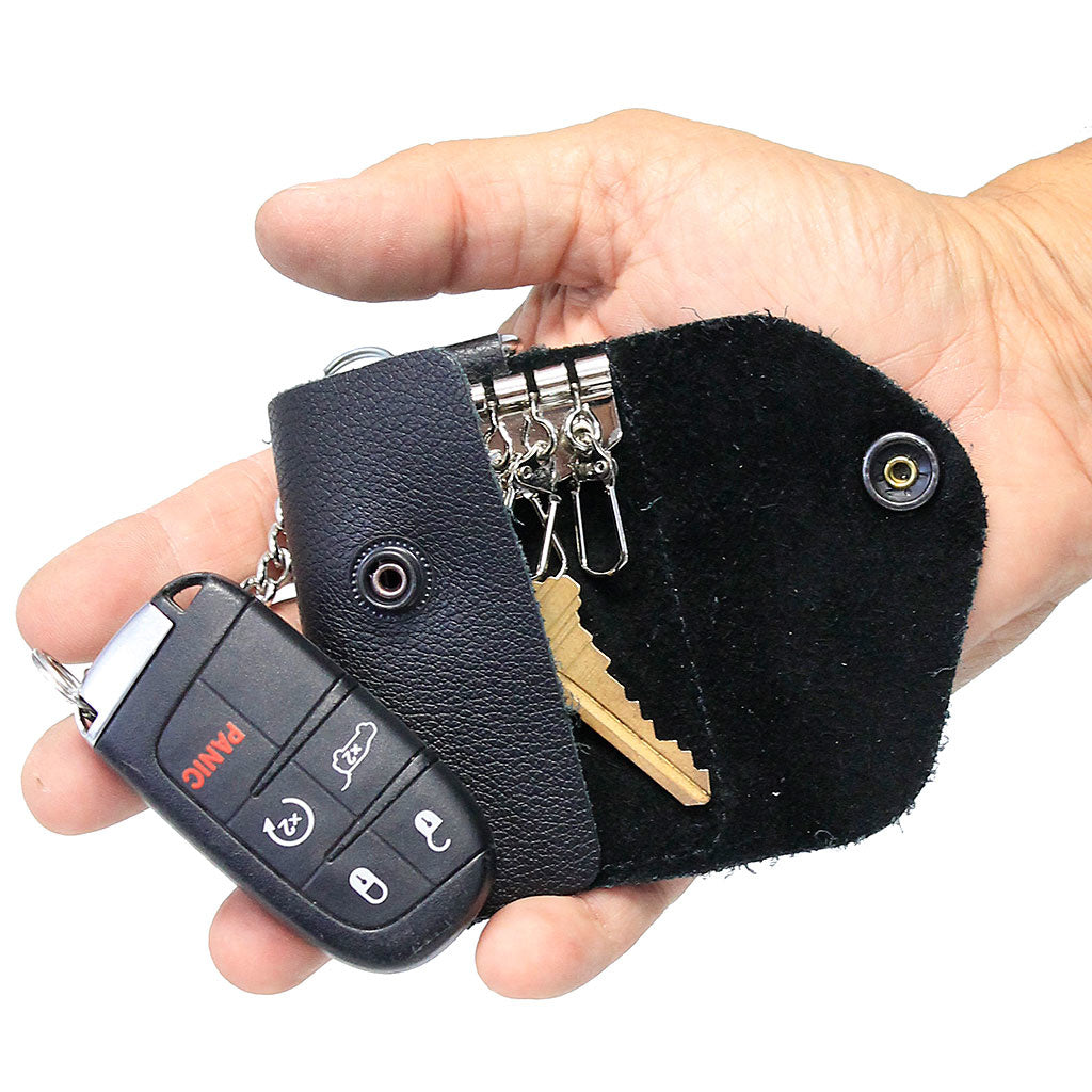Leather Key Fob Snap Key Case #AC22051DK ()