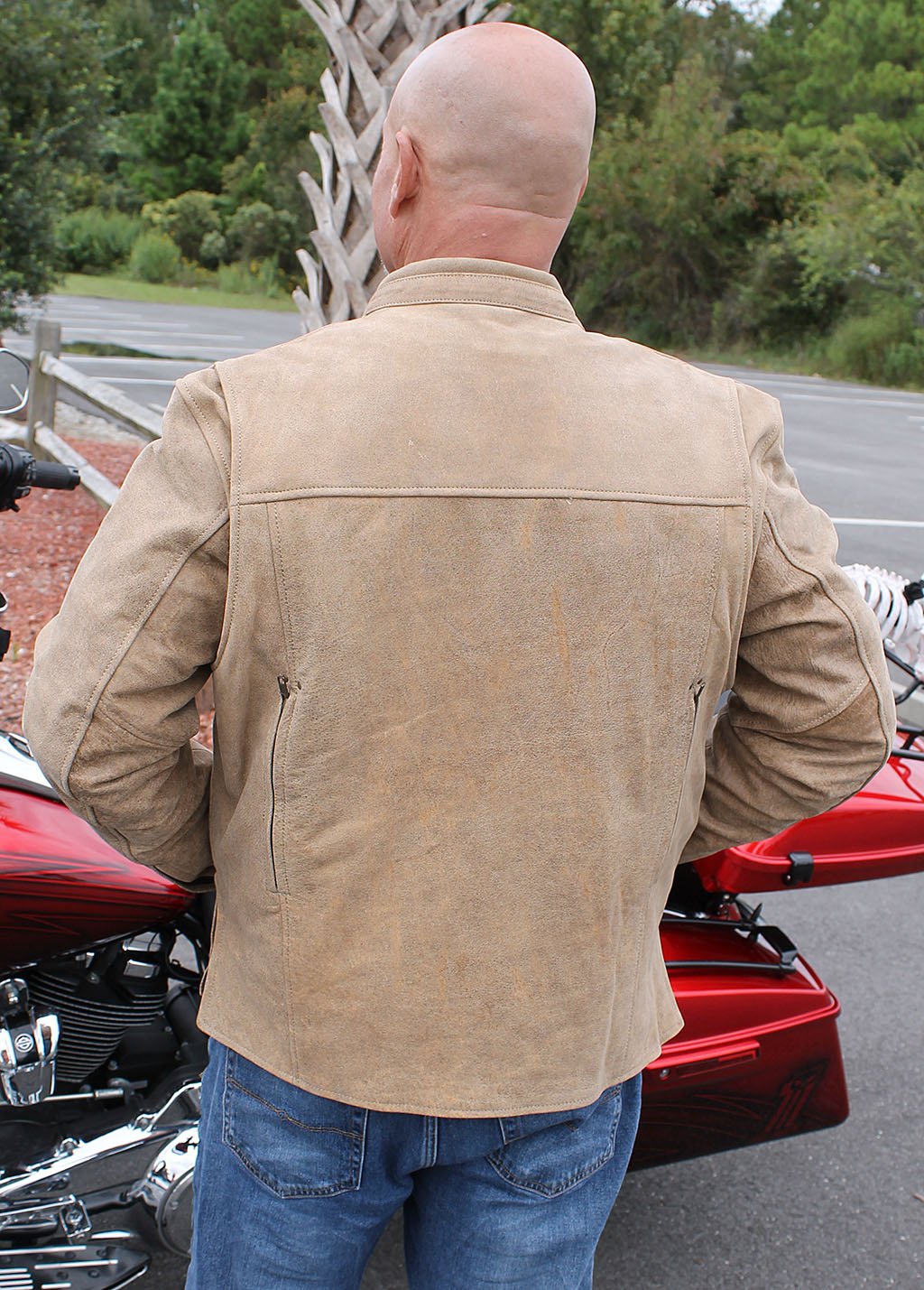 Light Brown Vented Scooter Jacket w/Dual Concealed Pockets #M6045ZGN (M,3X,4X)