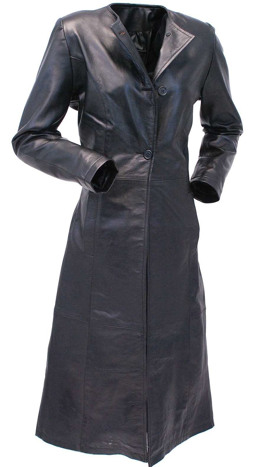 Extra Long Lambskin Leather Trench Coat for Women #L14020LL (L-3X)
