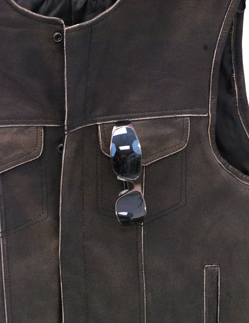 Collarless Vintage Club Vest w/Concealed Pockets #VMA74101GN (M-2X)