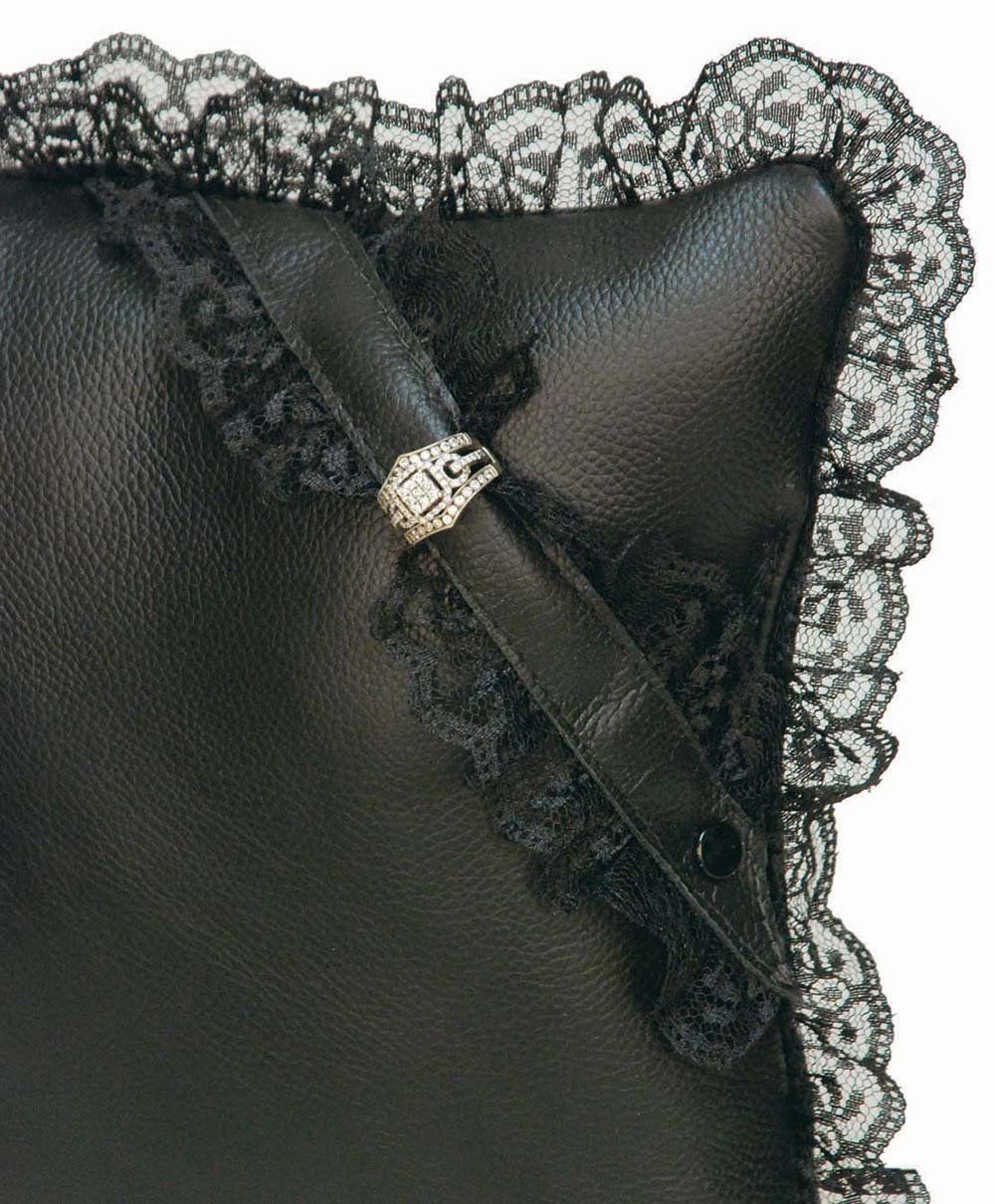 Leather and Lace Ring Bearer Pillow #A190414 ()