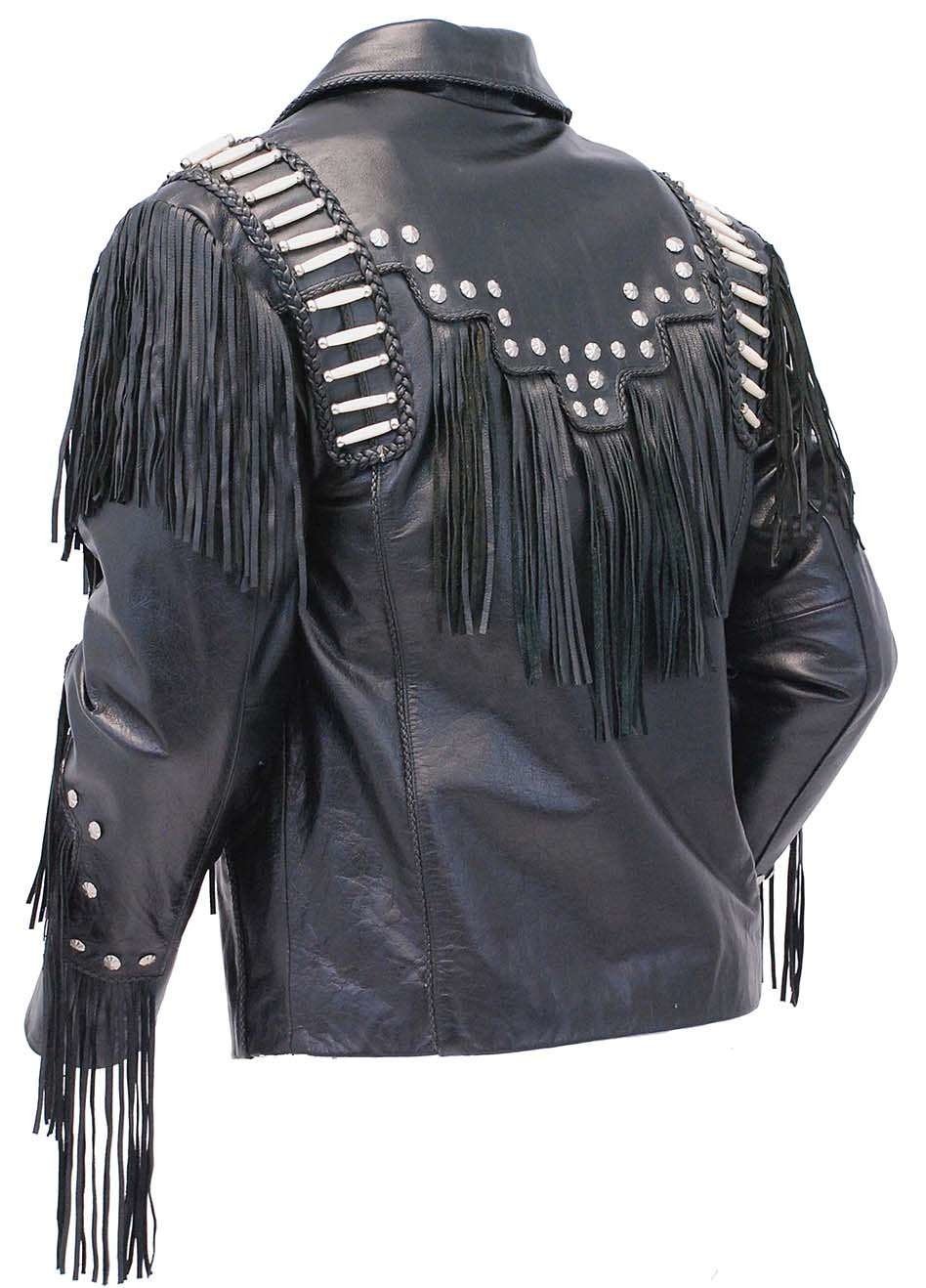 Bones & Braids Fringe Leather Jacket #M1706FBB