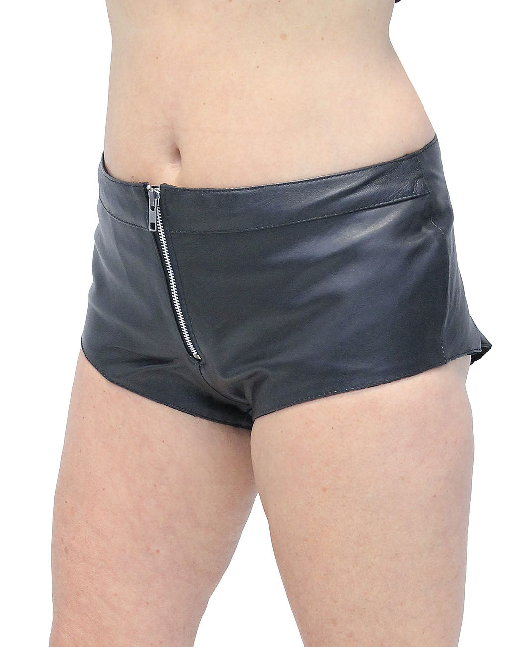 Zip Front Leather Skimpy Hot Pants #SH31080ZK (S-L)