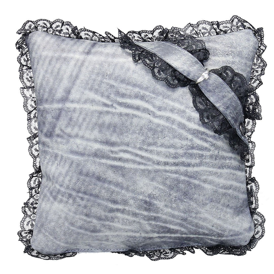 Leather and Lace Ring Bearer Pillow #A190414 ()