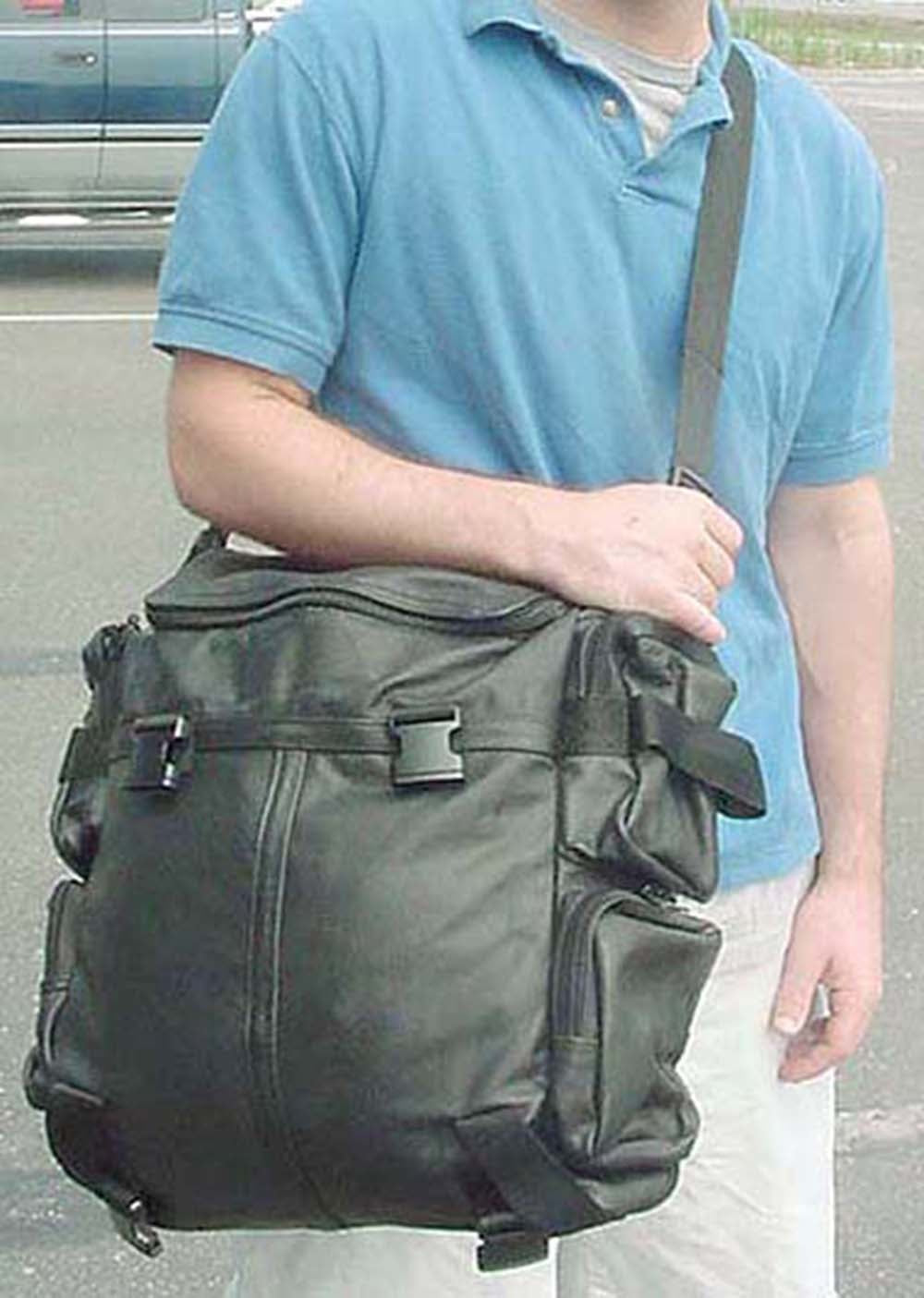 Extra Large Leather Motorcycle Sissy Bar Bag Backpack Travel Pack #SBX306K