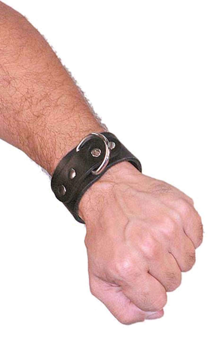 Leather Wristlet Cuff with D Ring #D501W
