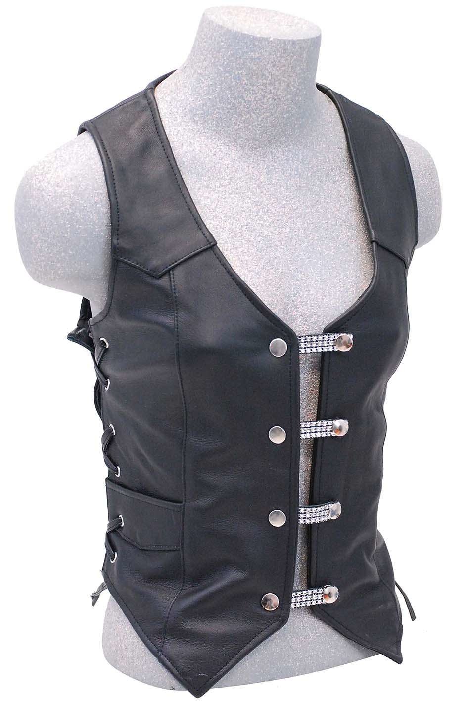 2.5" Jamin Leather and Shimmering Chrome Vest Extenders Set of 4 #VC14100SCK