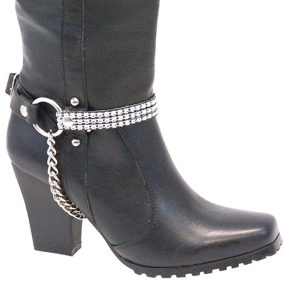 Triple Row Simulated Crystal Boot Straps #BS1612CRYS