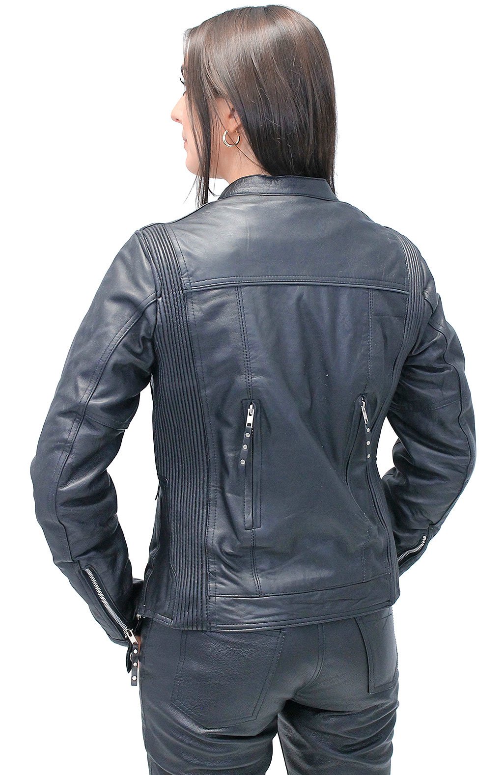 Women's Lightweight Lambskin Vented Leather Jacket  #L6843ZK (S,2X,3X)