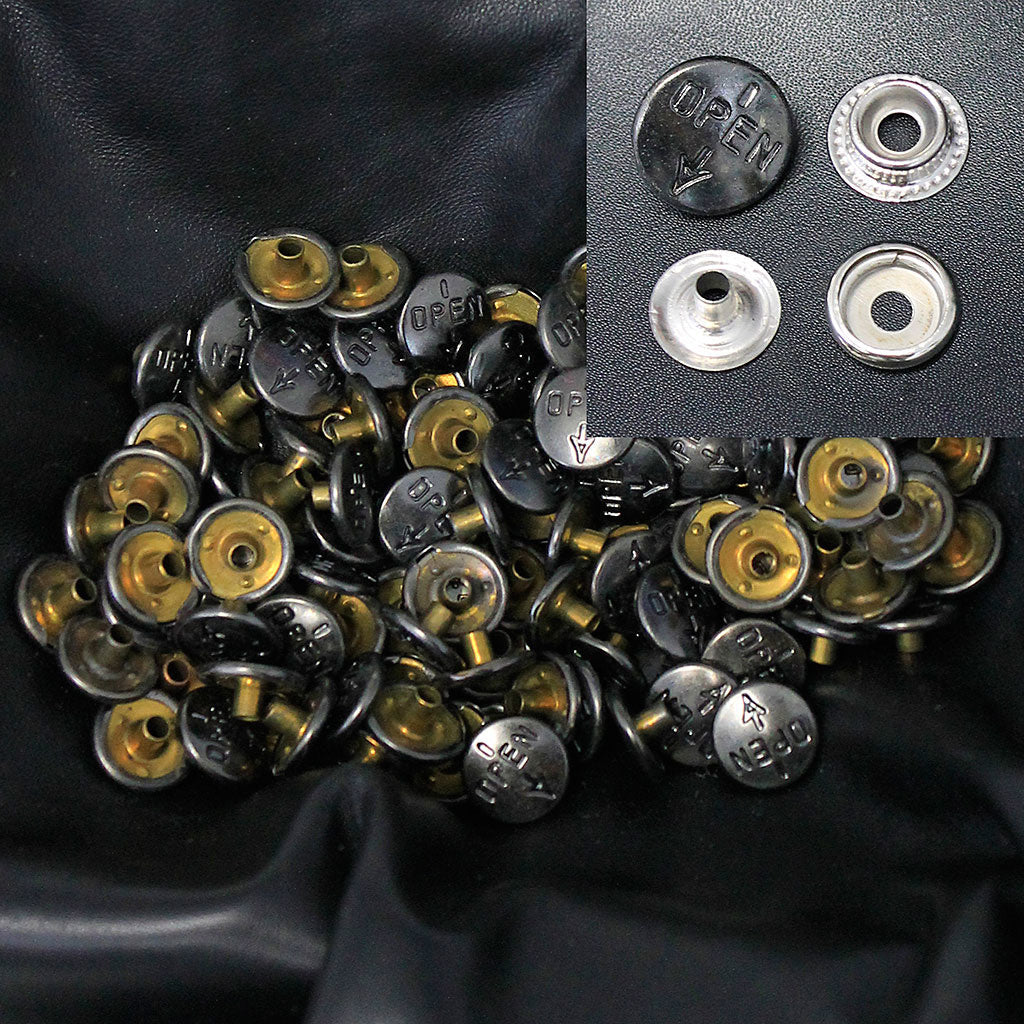 100 Sets (400 pcs) 'OPEN' Black Gunmetal Open Caps Line 24 #ZL24OPENK