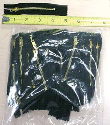3" Jeans Zipper KGK #3 Brass Metal Closed End Black - 200 pc Bulk #ZZIP9413BRK