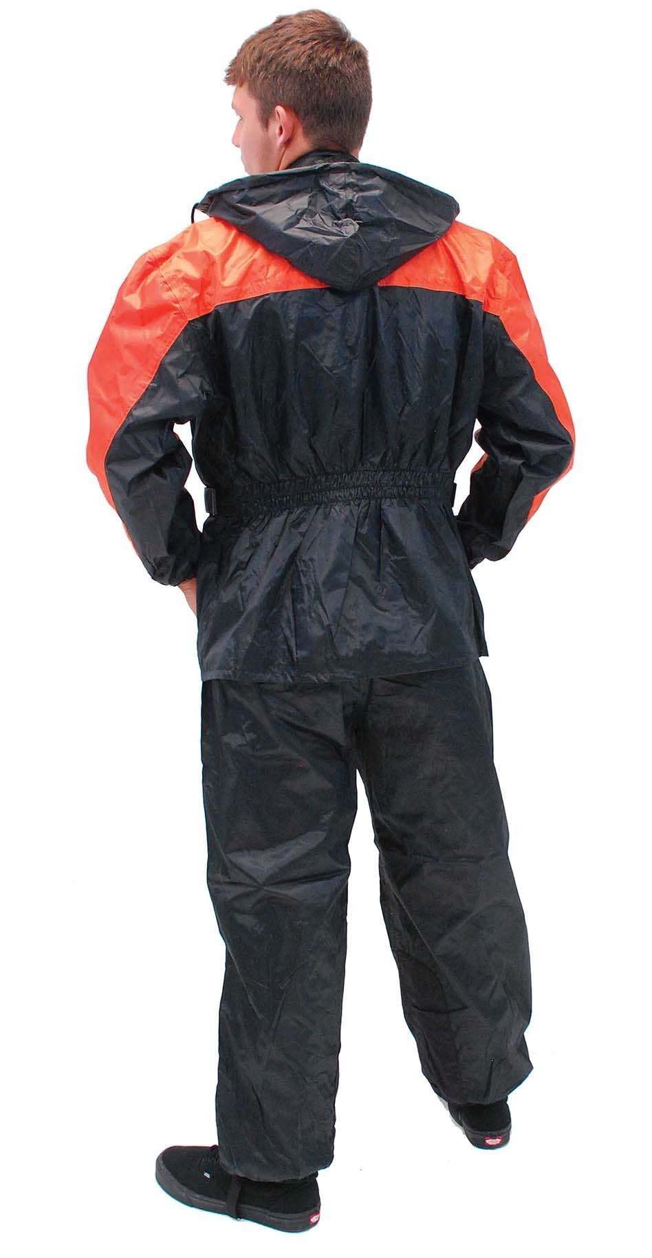 Unisex Two Piece Orange & Black Rain suit #RS302O