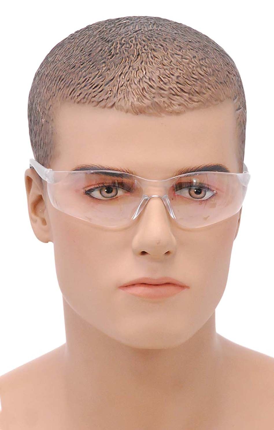 Sporty Anti-Fog Clear Lens Riding Glasses w/Black Temples #SG24543C