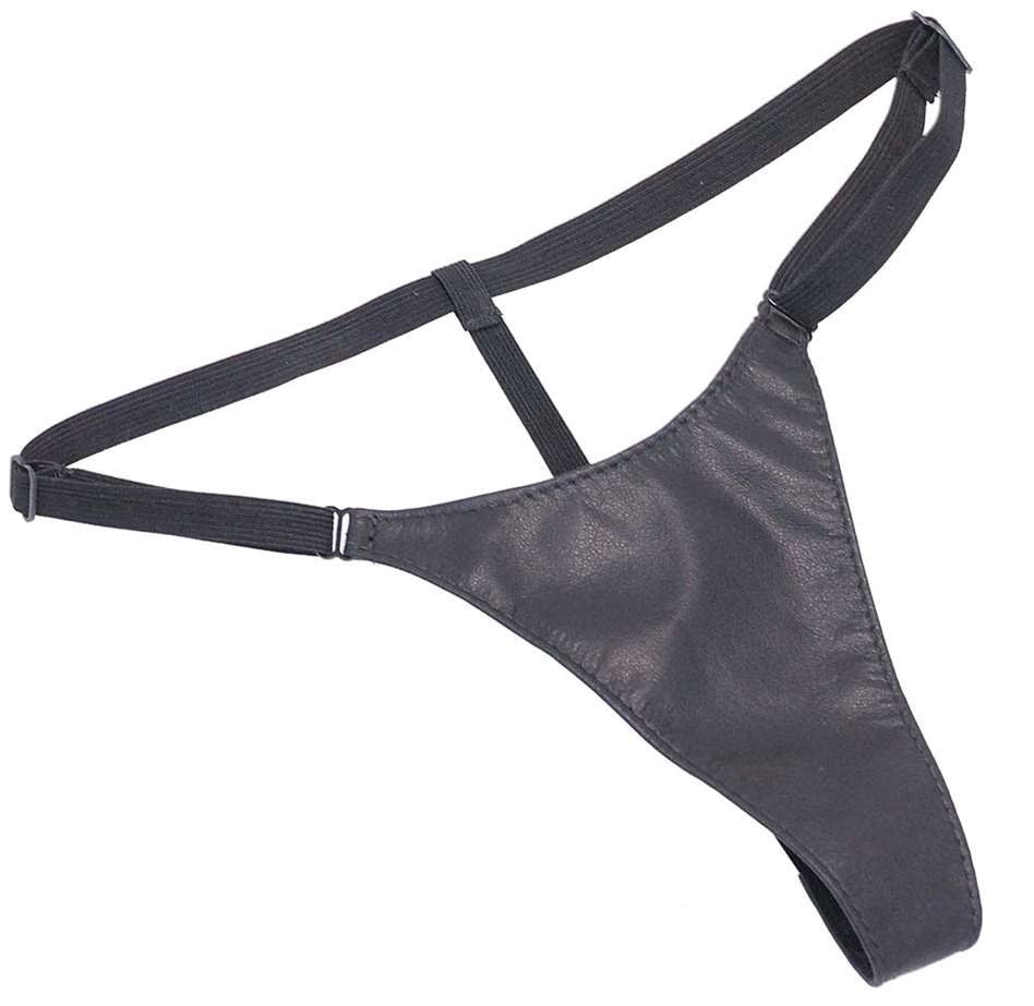 Women's Black Genuine Leather G String #UG400