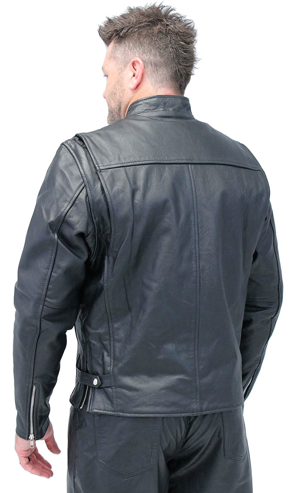 Rebel Rider Cafe Racer Leather Motorcycle Jacket #M11025 (48-54)